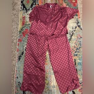 Maroon Joyspun Checkered Women's Loungewear
